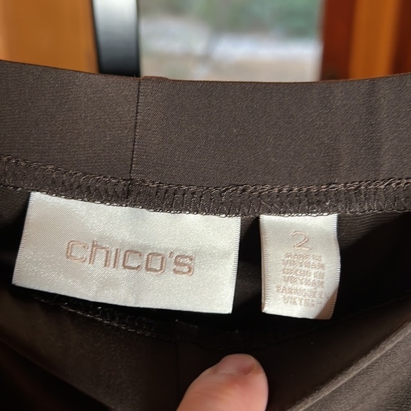 Chicos Womens Brown Pull On Wide Leg Flowy Stretch Pants Size 12 (Chico’s Sz 2) - Picture 3 of 6